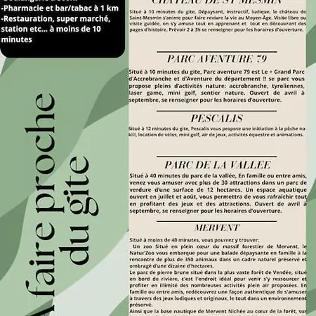 Feriehus La Longere Du Plessis Mornay, 30 Min Du Puy Du Fo, Wifi, Parking, Jardin La Foret-sur-Sevre